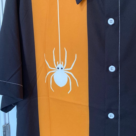 Halloween Button Down Black and Orange - Picture 2 of 5